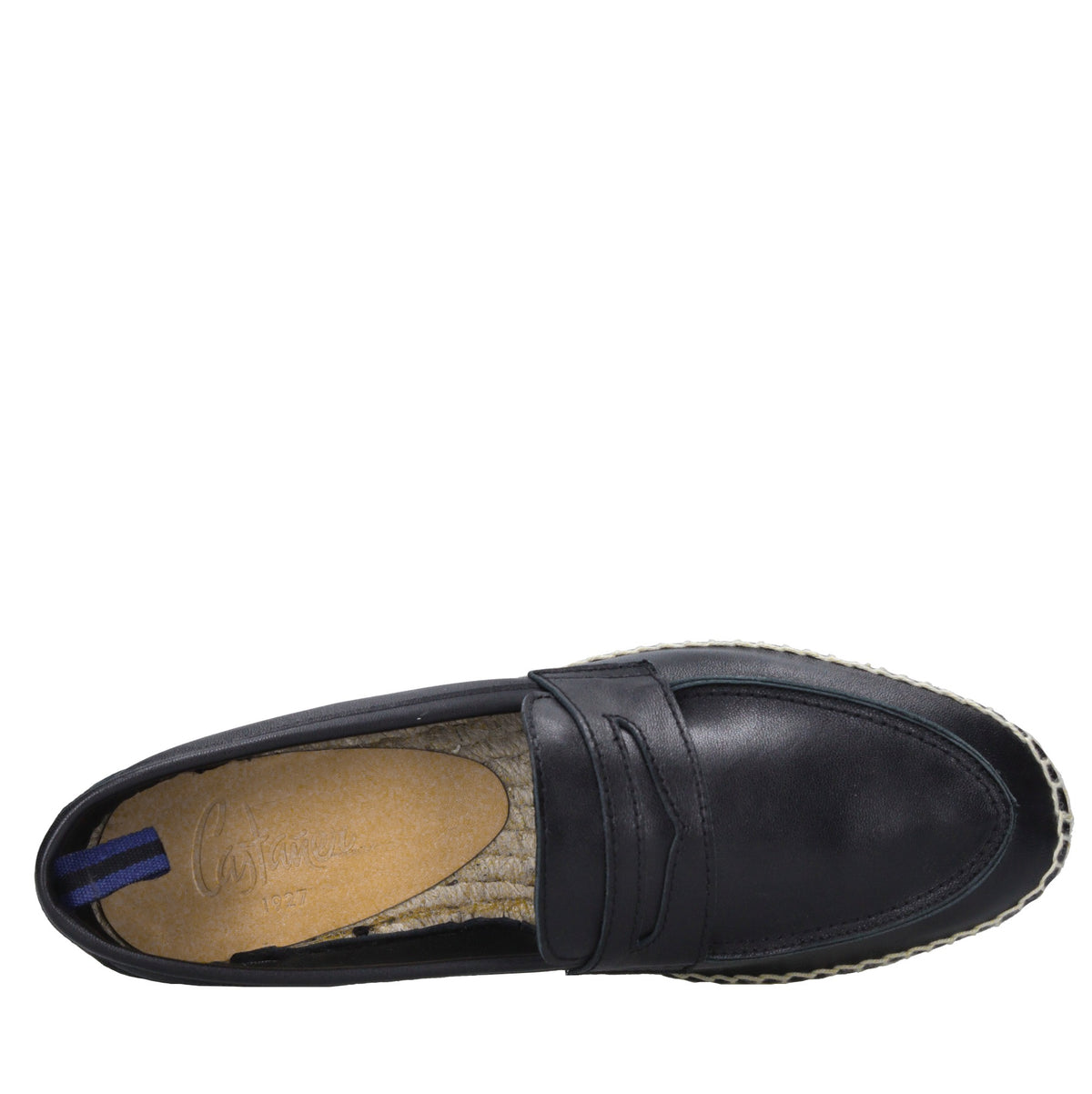Mocassini espadrillas in pelle e rafia 