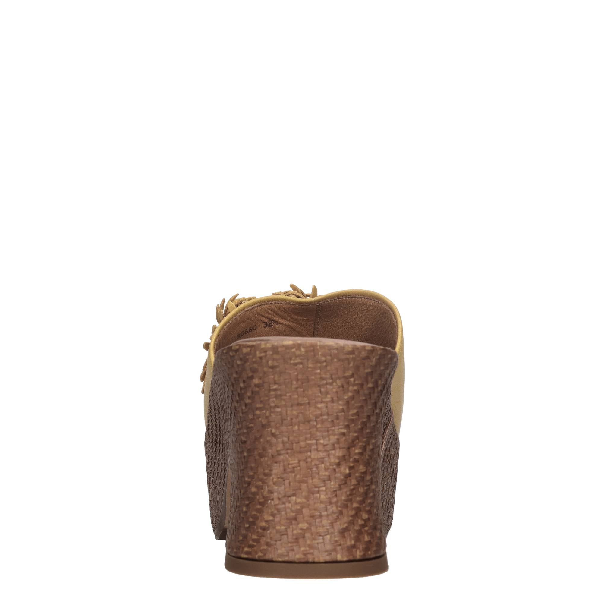 Mules in pelle e rafia 