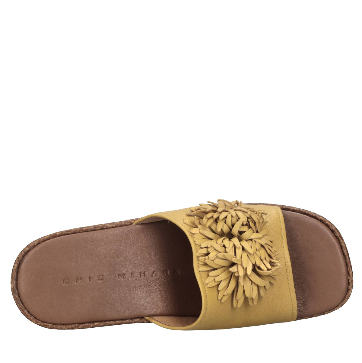 Mules in pelle e rafia 