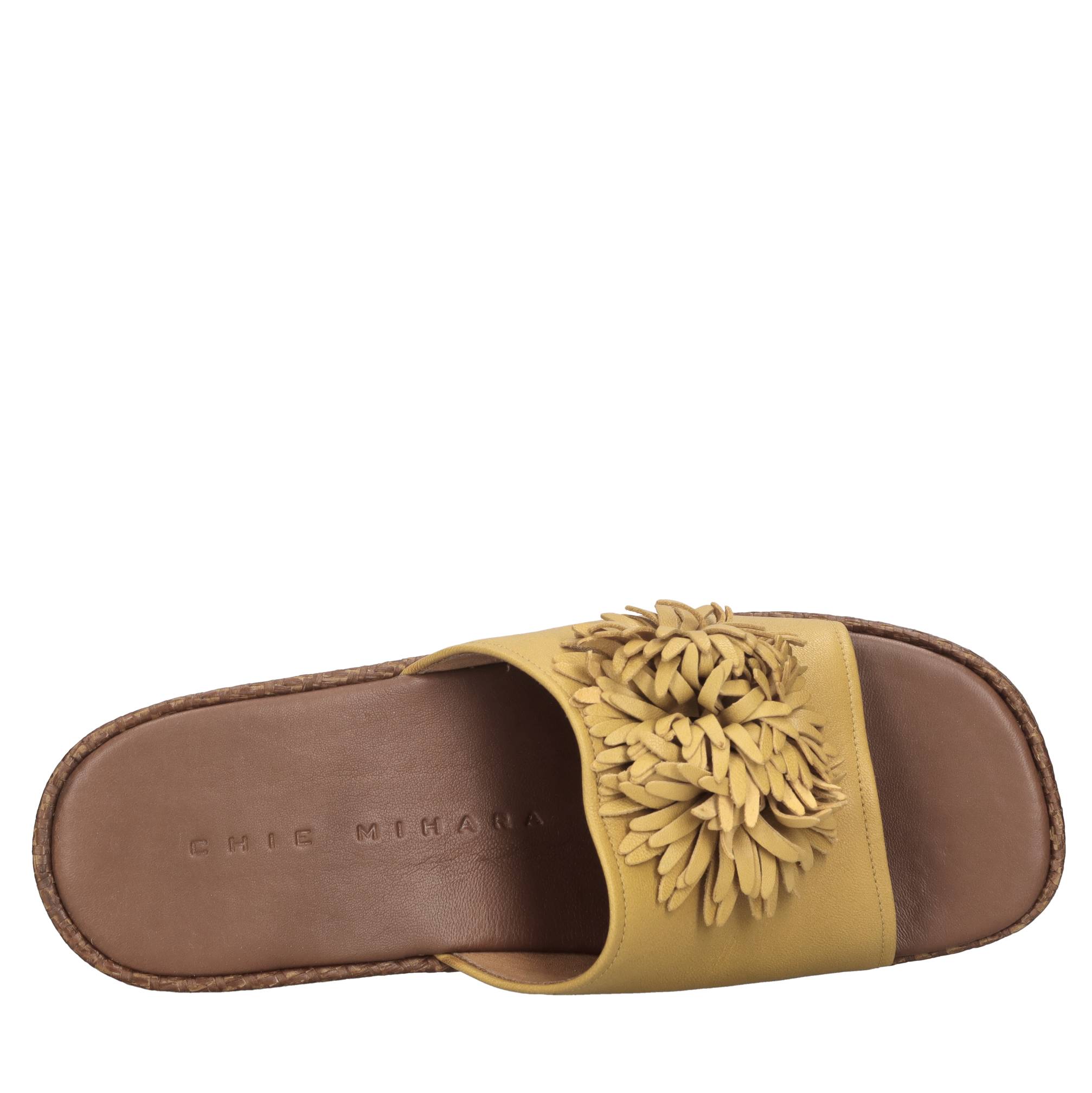 Mules in pelle e rafia 