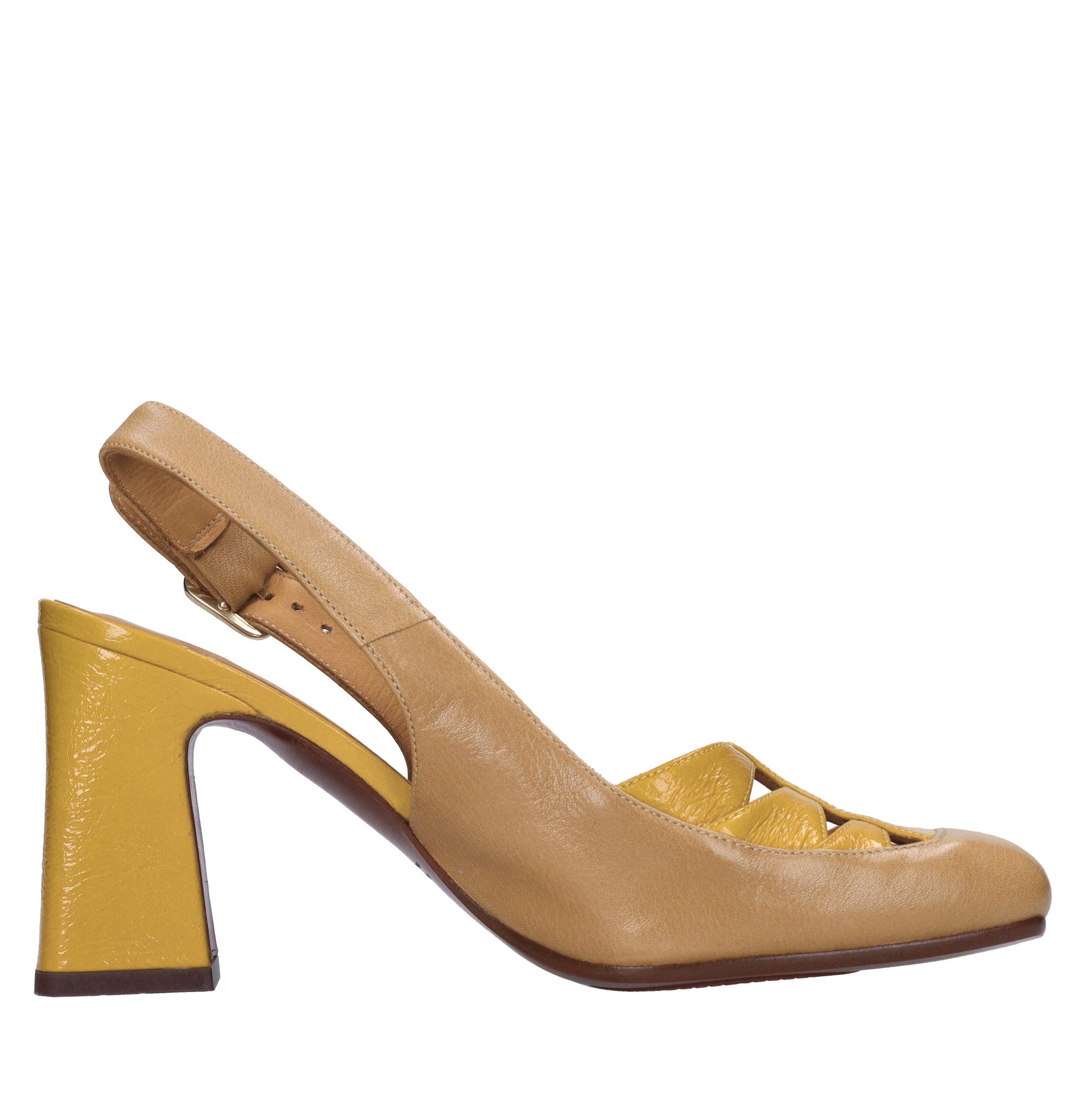 Décolleté slingback in pelle 