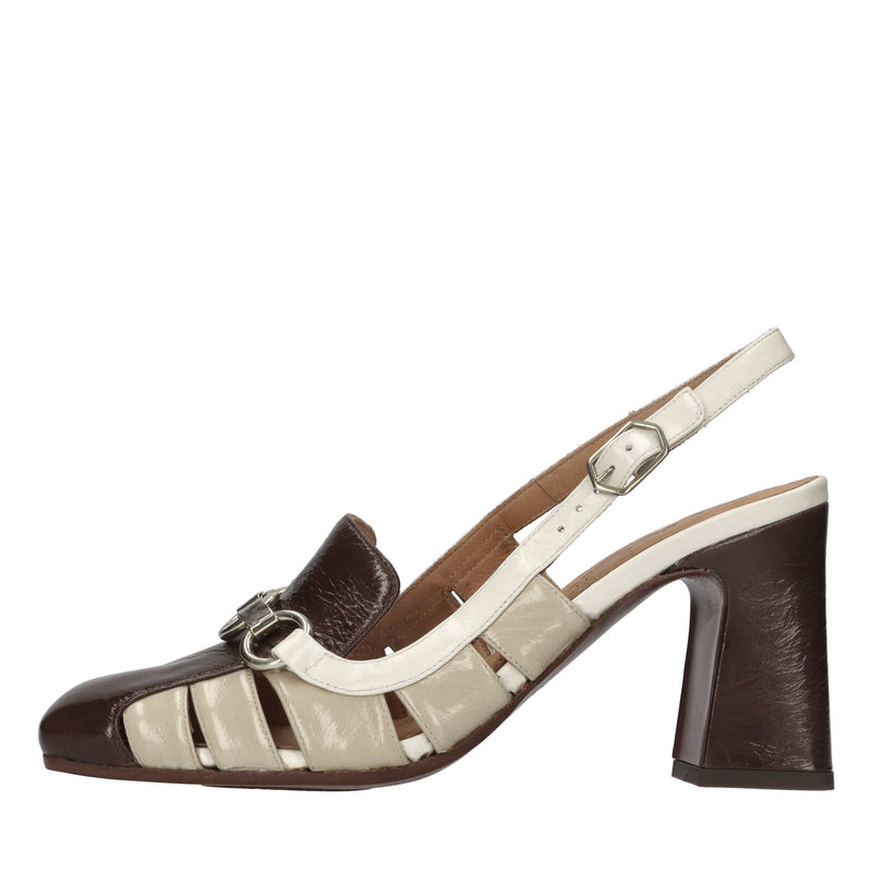 Décolleté slingback in pelle 