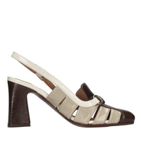Décolleté slingback in pelle 