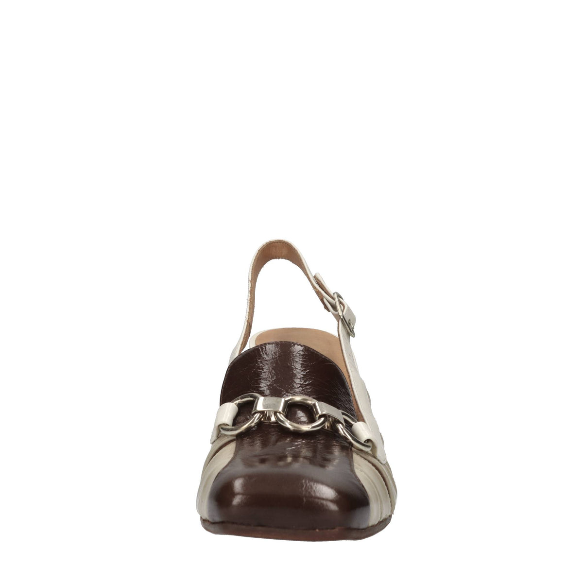 Décolleté slingback in pelle 