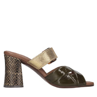 Sandali in pelle e vernice 