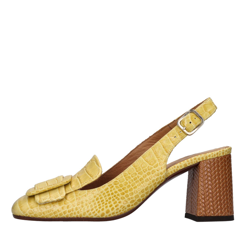 Décolleté slingback in pelle 