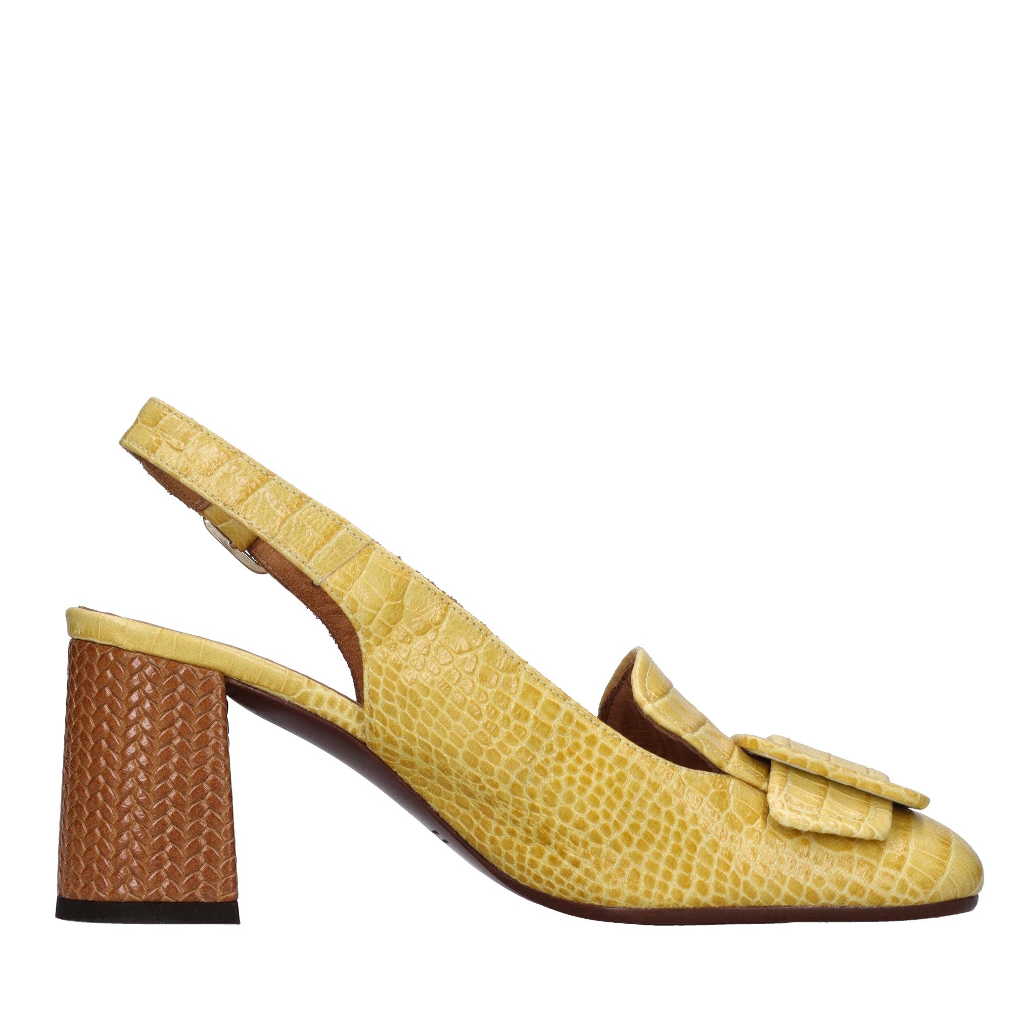 Décolleté slingback in pelle 