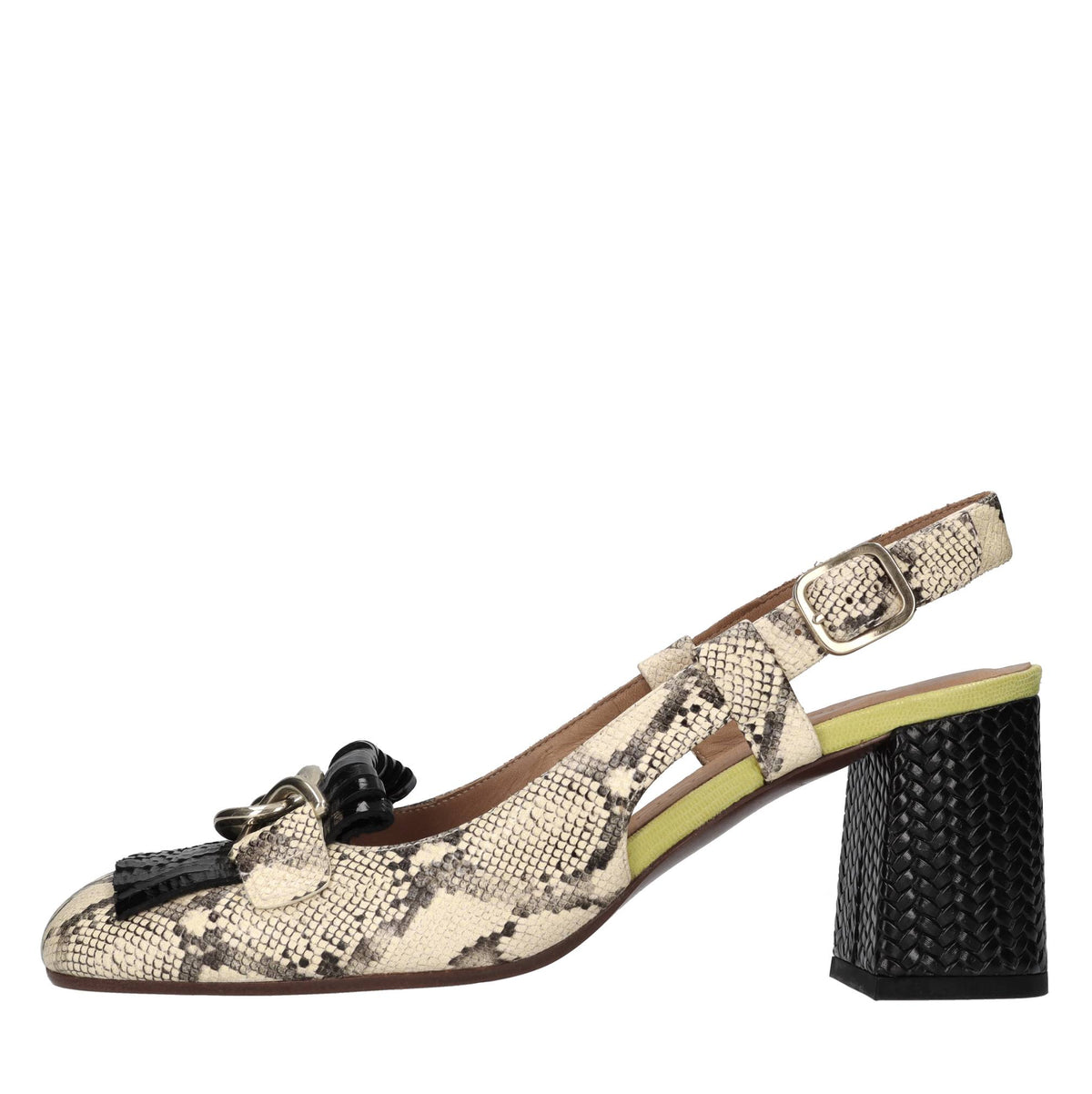 Décolleté slingback in pelle 