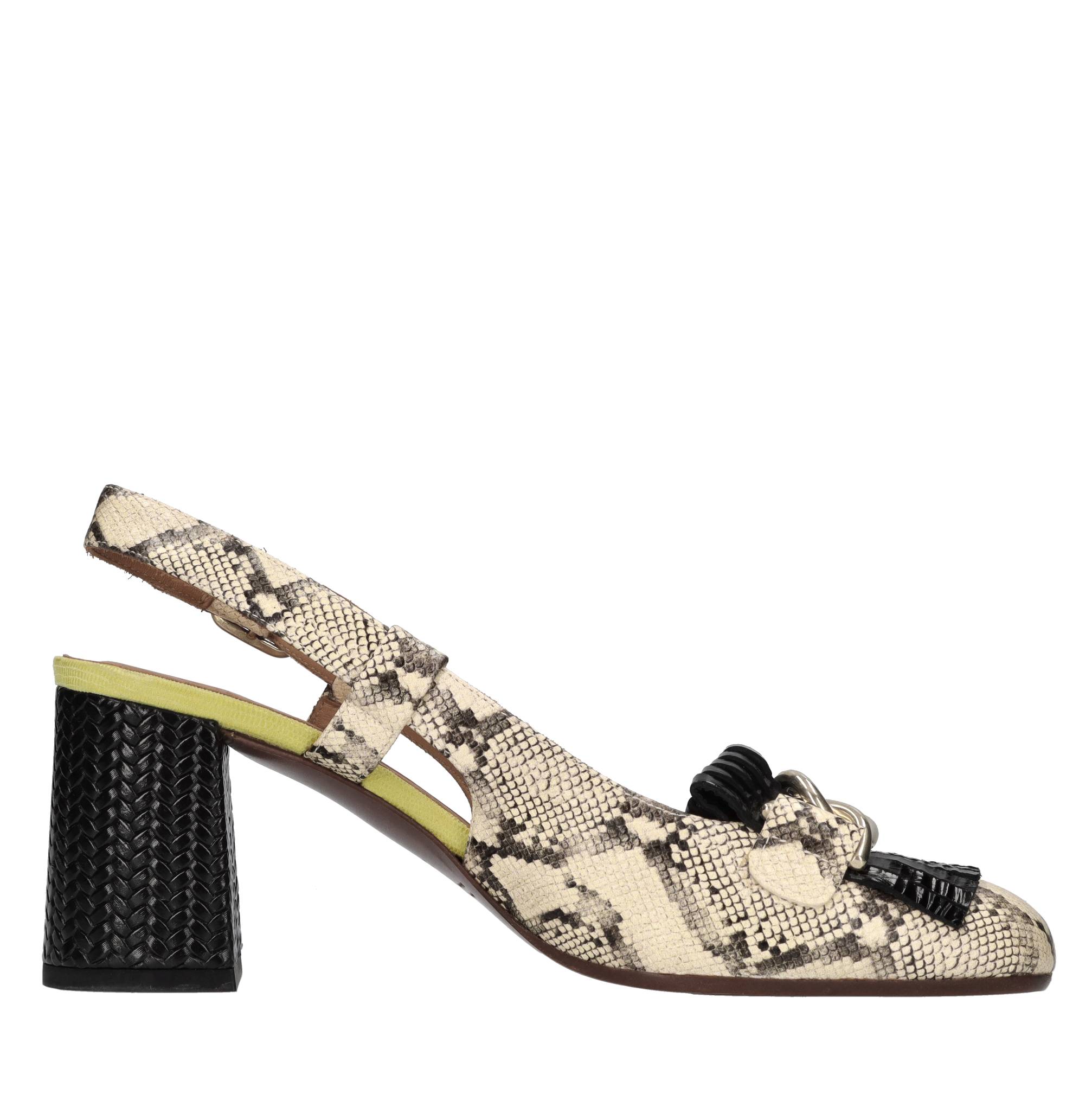 Décolleté slingback in pelle 