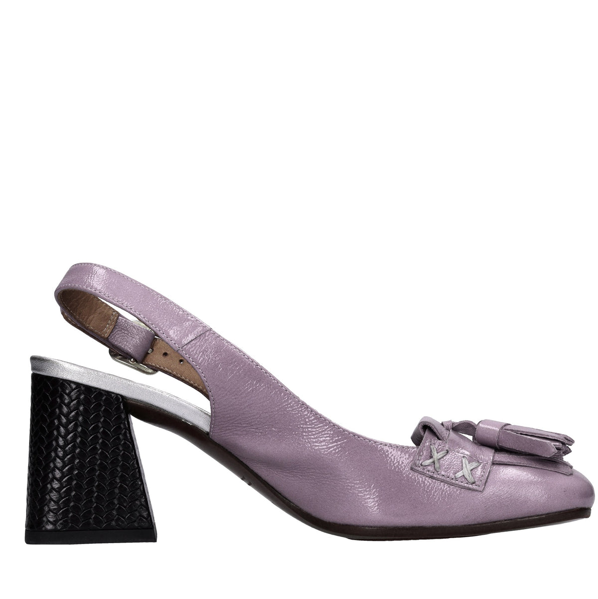 Décolleté slingback in pelle 