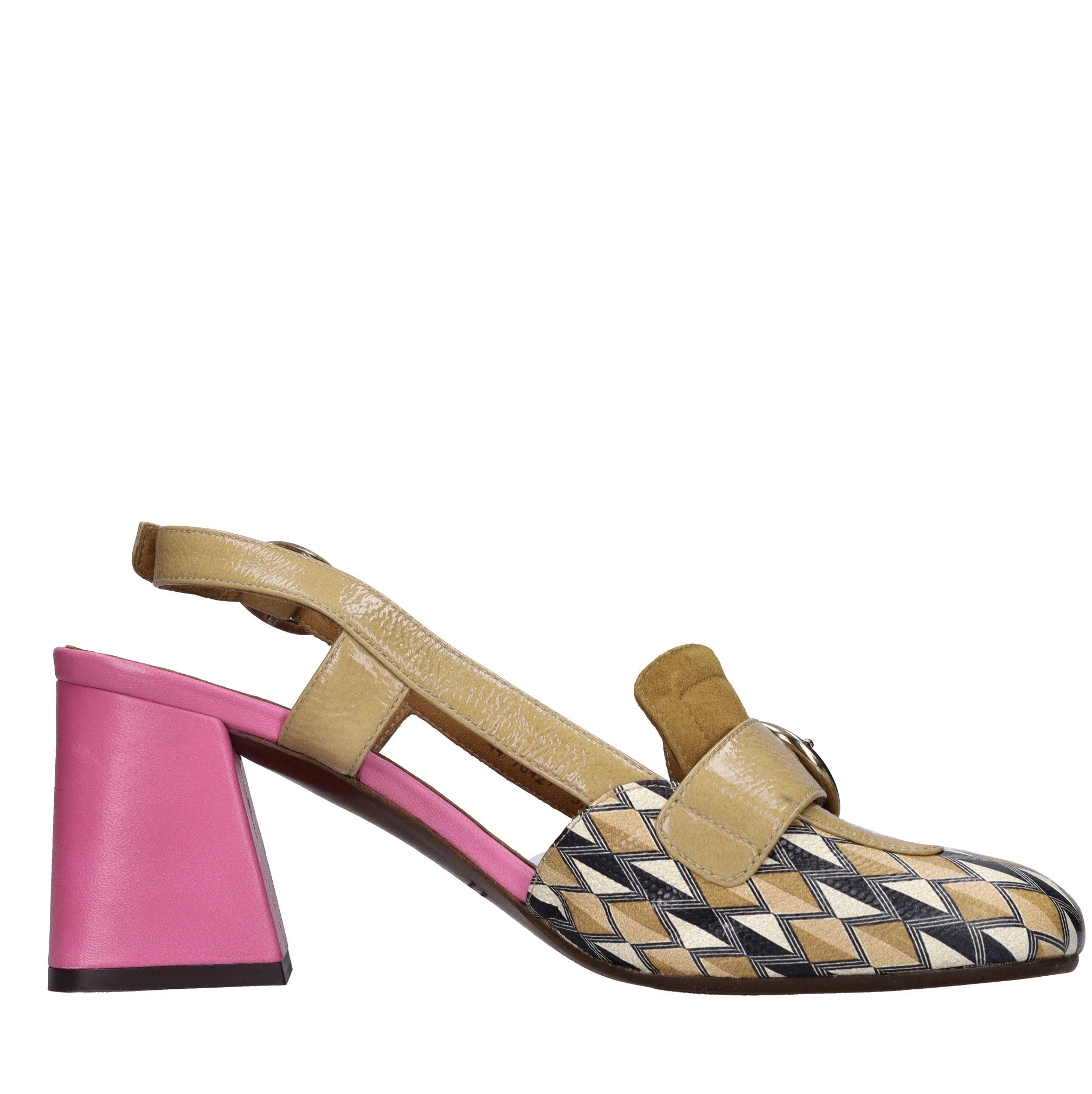 Décolleté slingback in pelle 