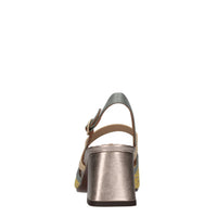 Décolléte slingback in camoscio e pelle 