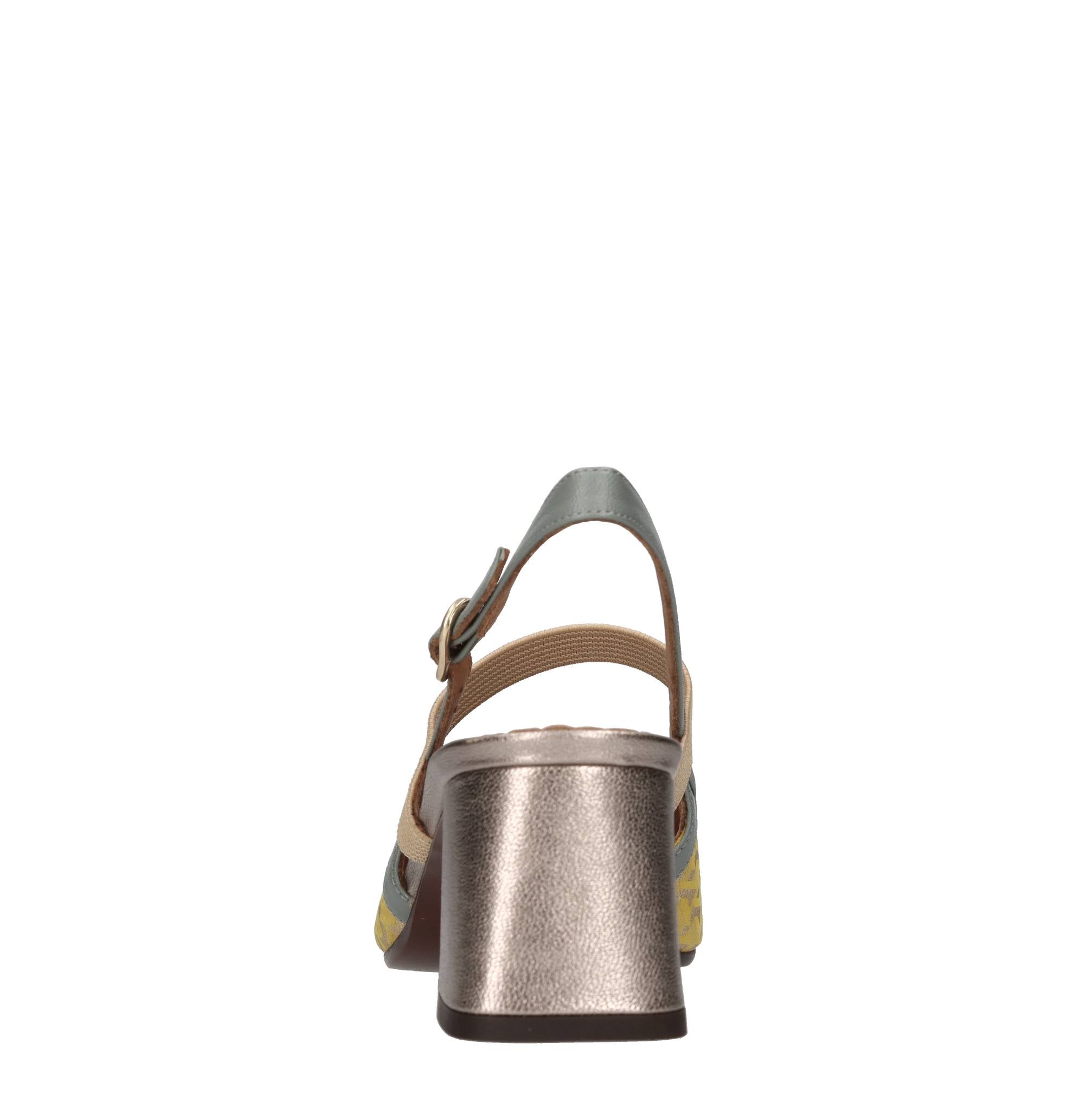 Décolléte slingback in camoscio e pelle 