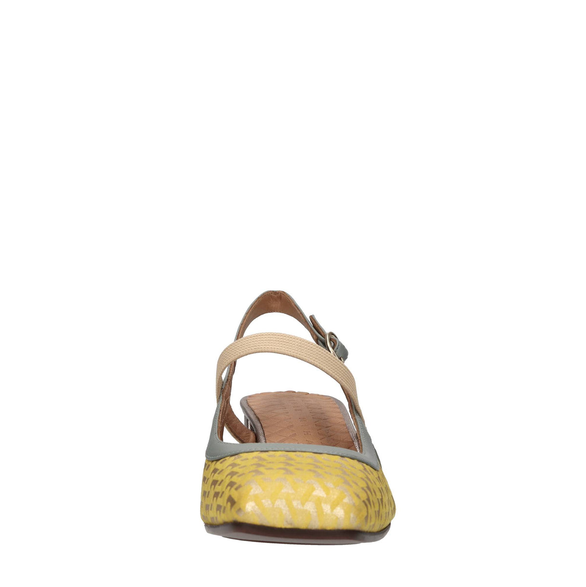 Décolléte slingback in camoscio e pelle 