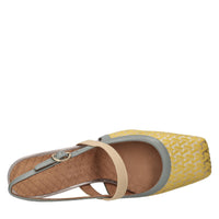 Décolléte slingback in camoscio e pelle 