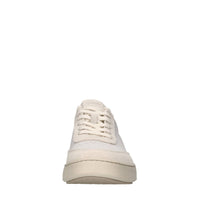 Sneakers in pelle e tessuto 