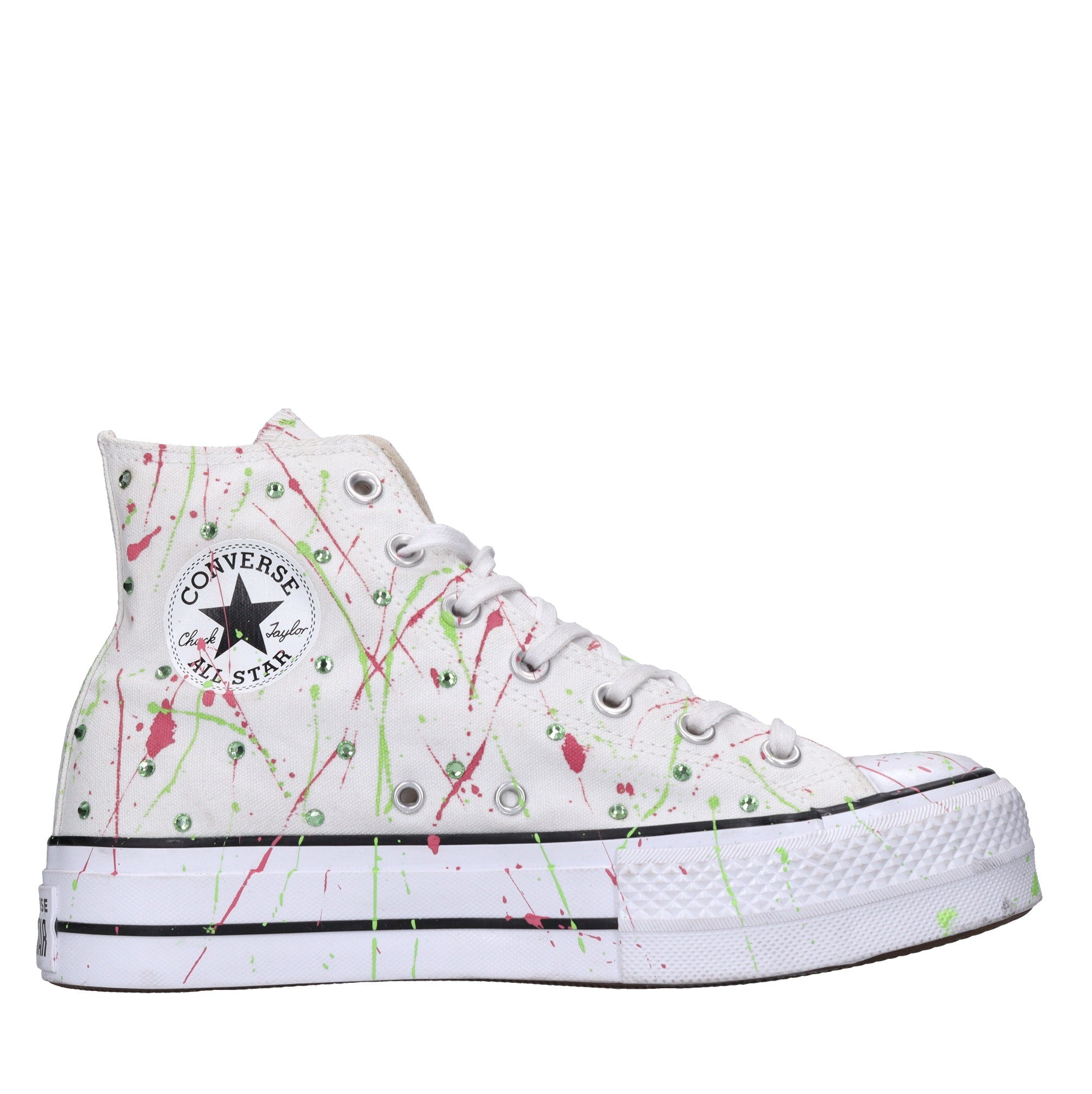 Sneakers in tessuto e strass 