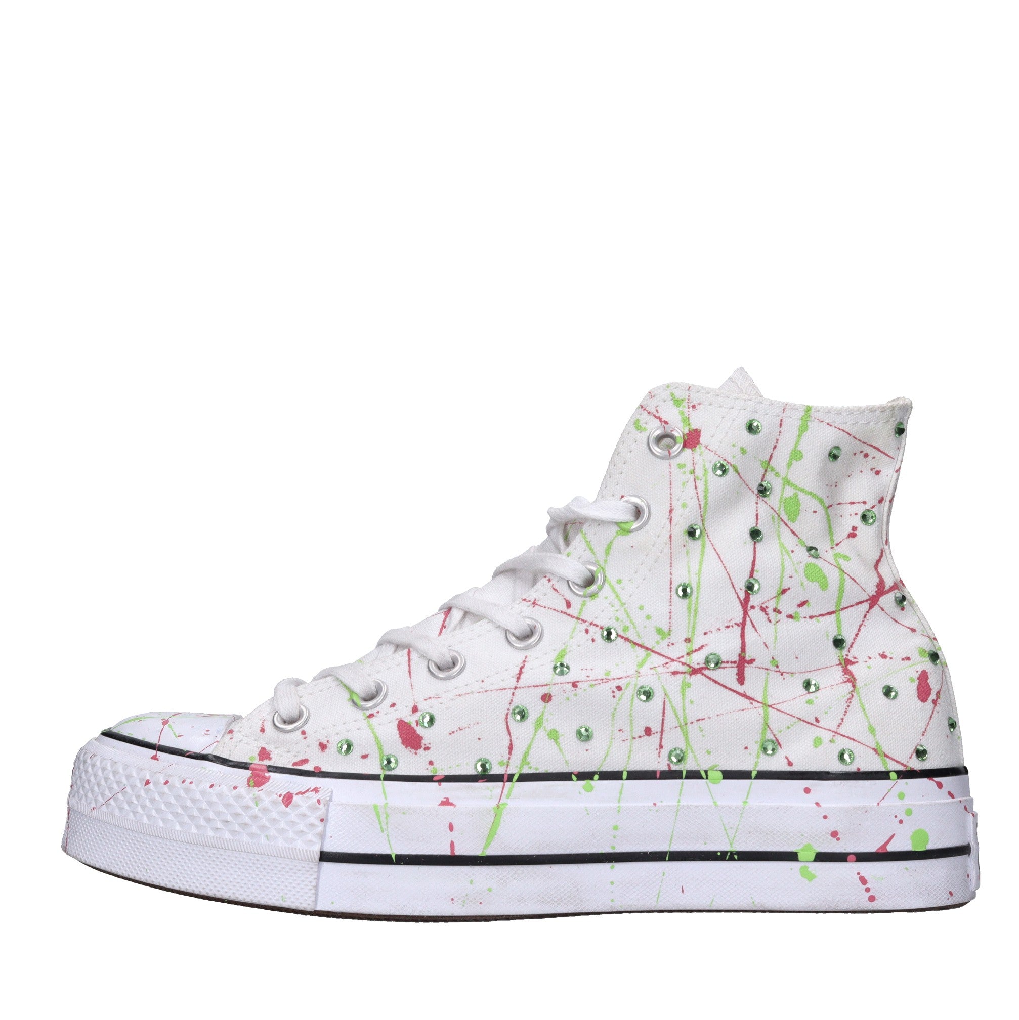 Sneakers in tessuto e strass 