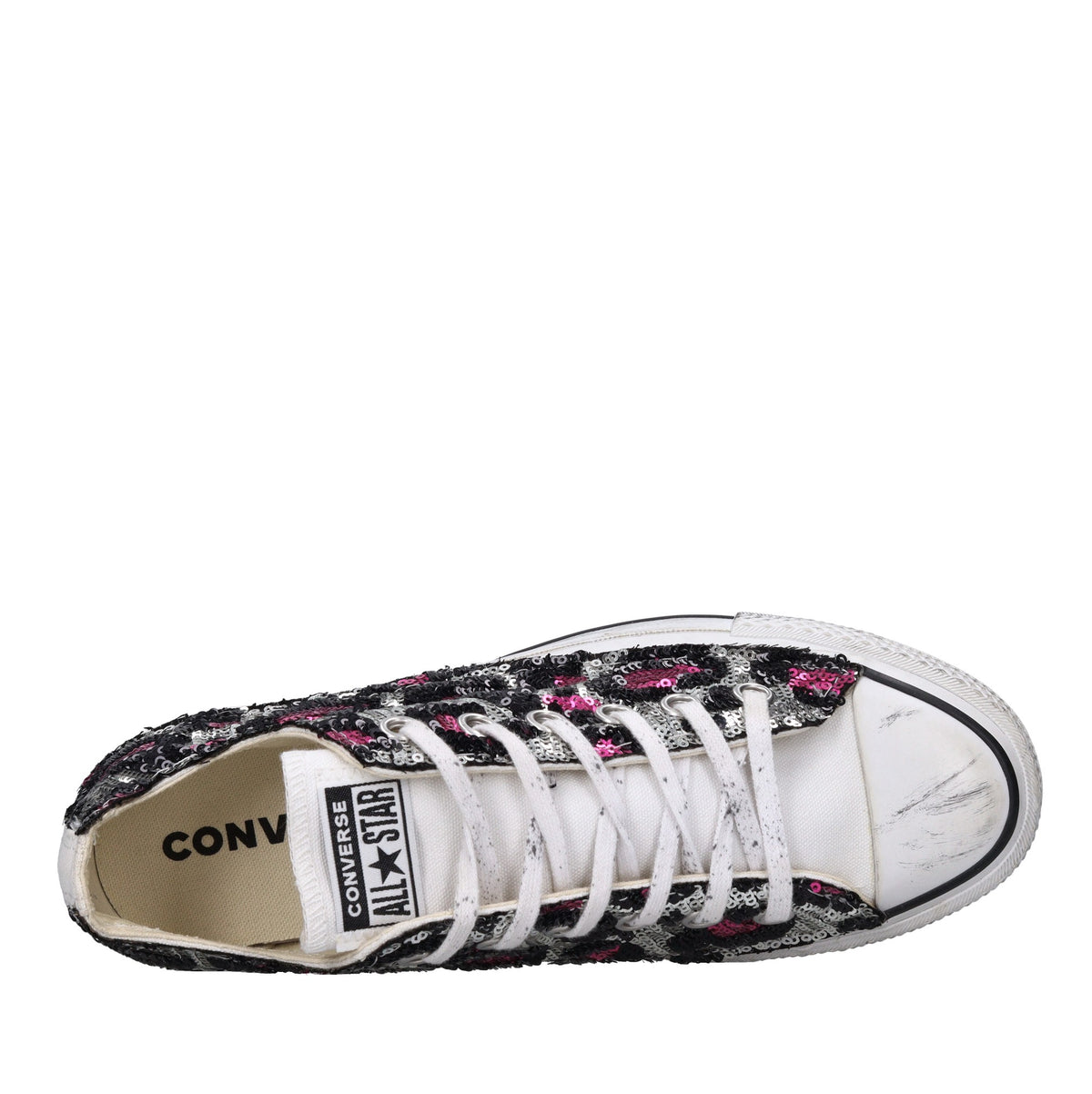 Sneakers in tessuto e paillettes 