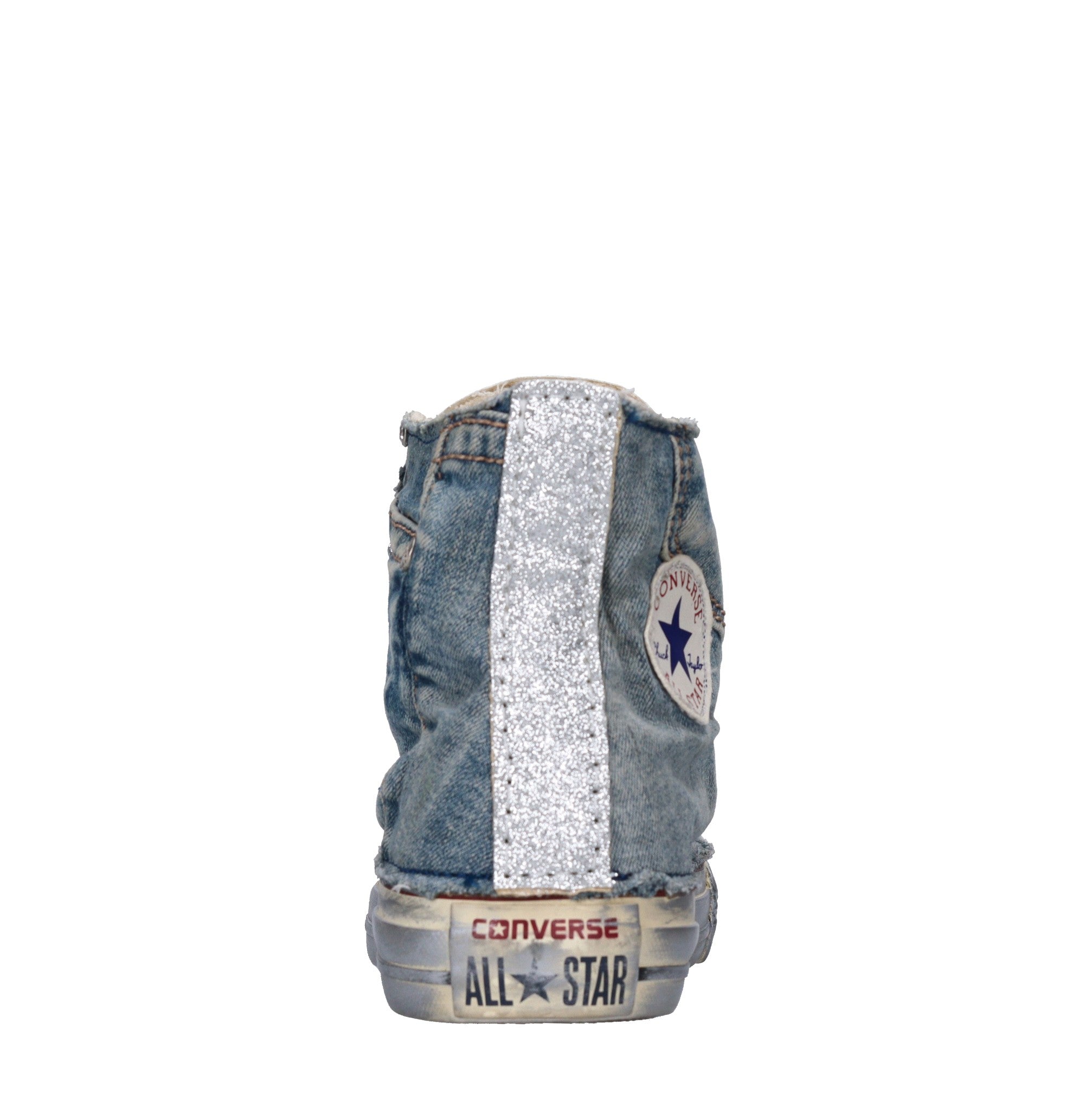 Sneakers in tessuto, strass e glitter 