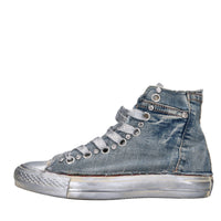 Sneakers in tessuto, strass e glitter 