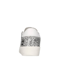 Sneakers in pelle e glitter 
