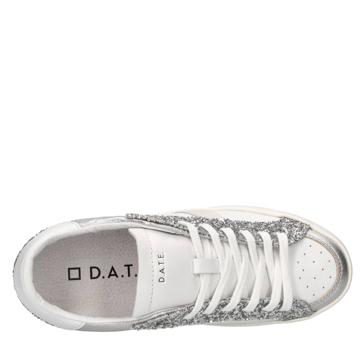 Sneakers in pelle e glitter 