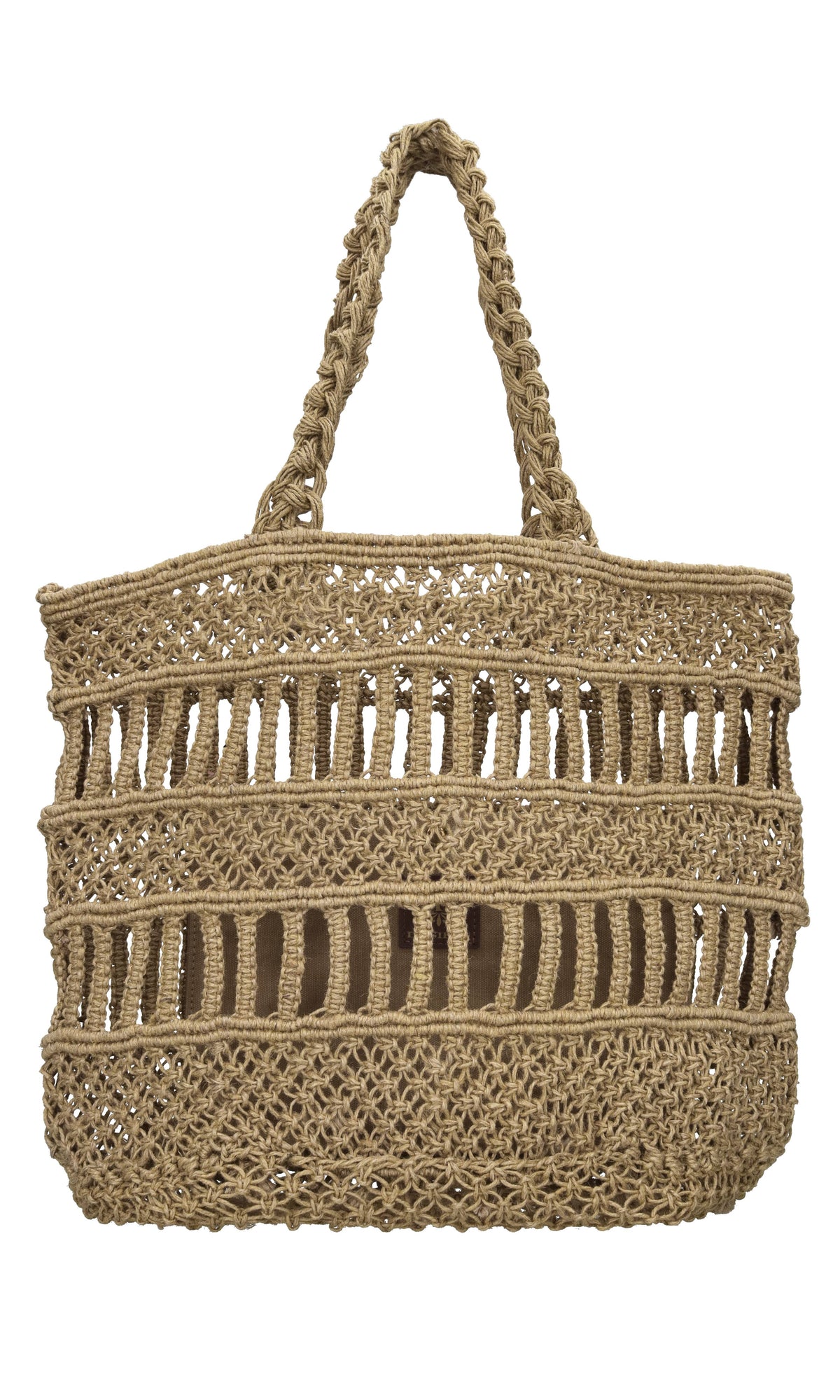 Borsa Ibiza in juta e pelle 