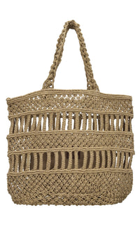 Borsa Ibiza in juta e pelle 