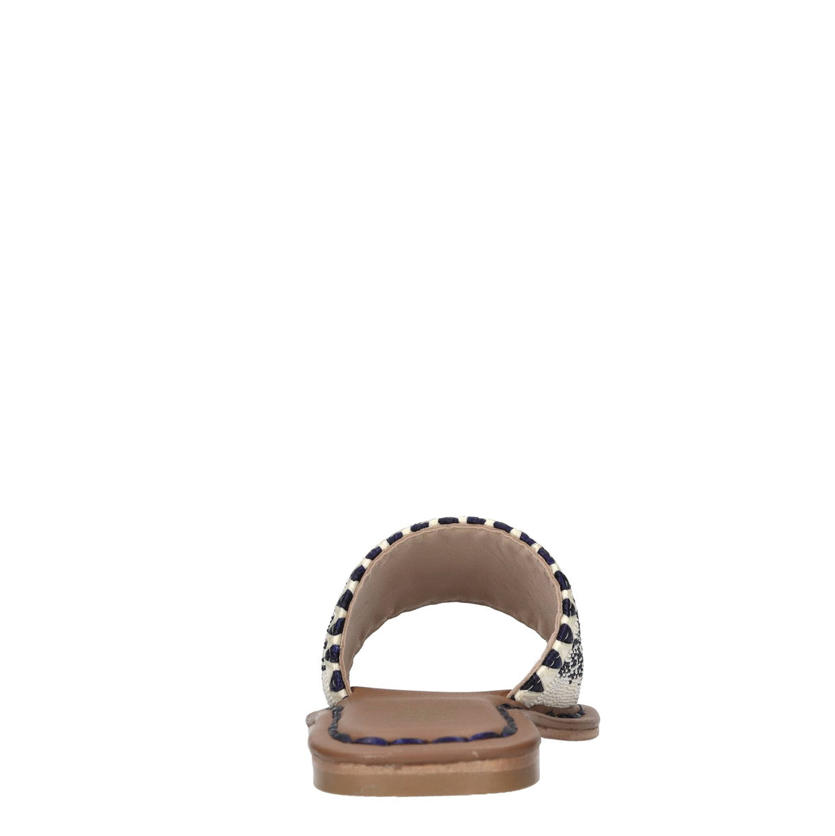 Mules in pelle,perline e rafia 