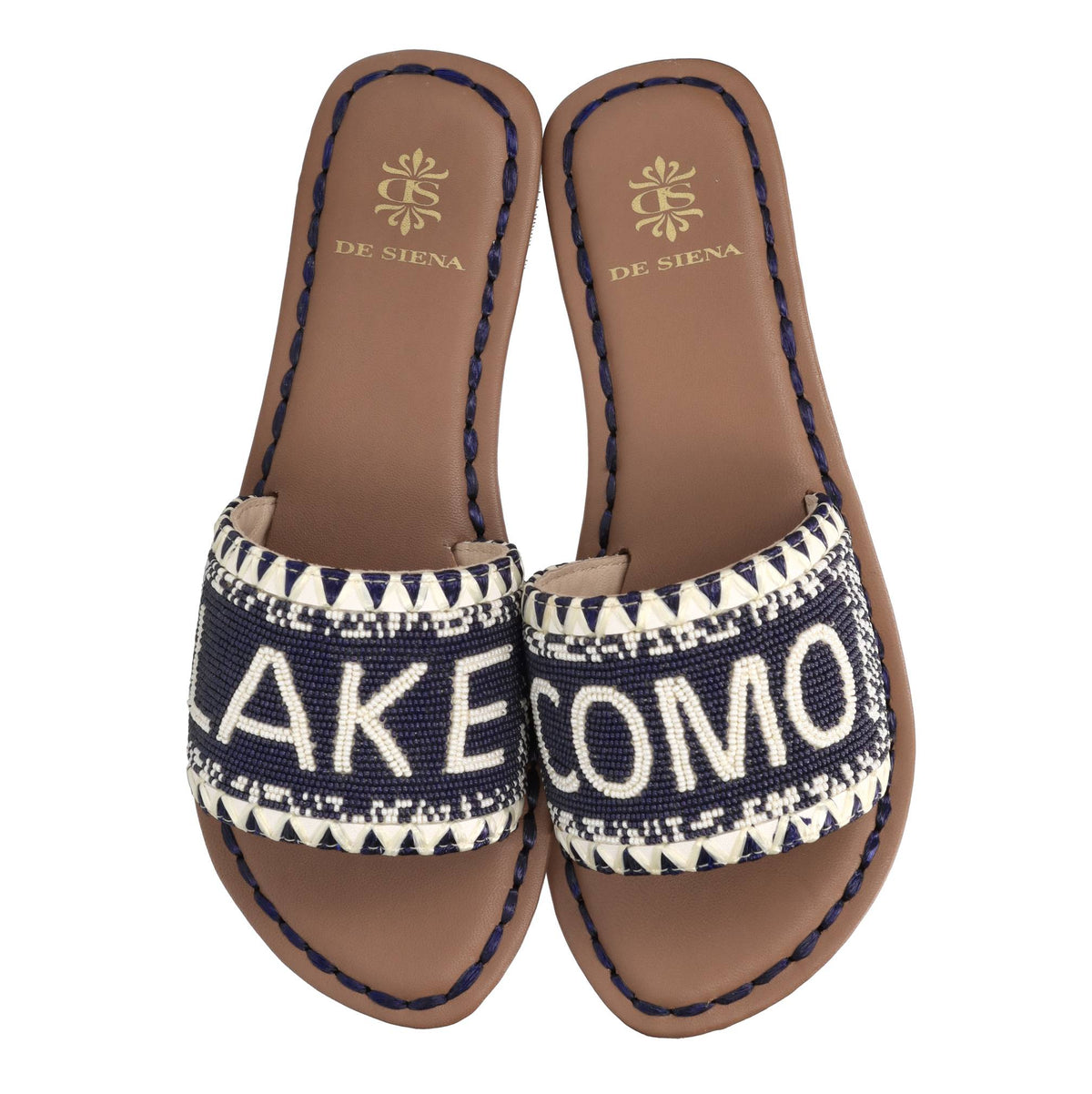 Mules in pelle,perline e rafia 