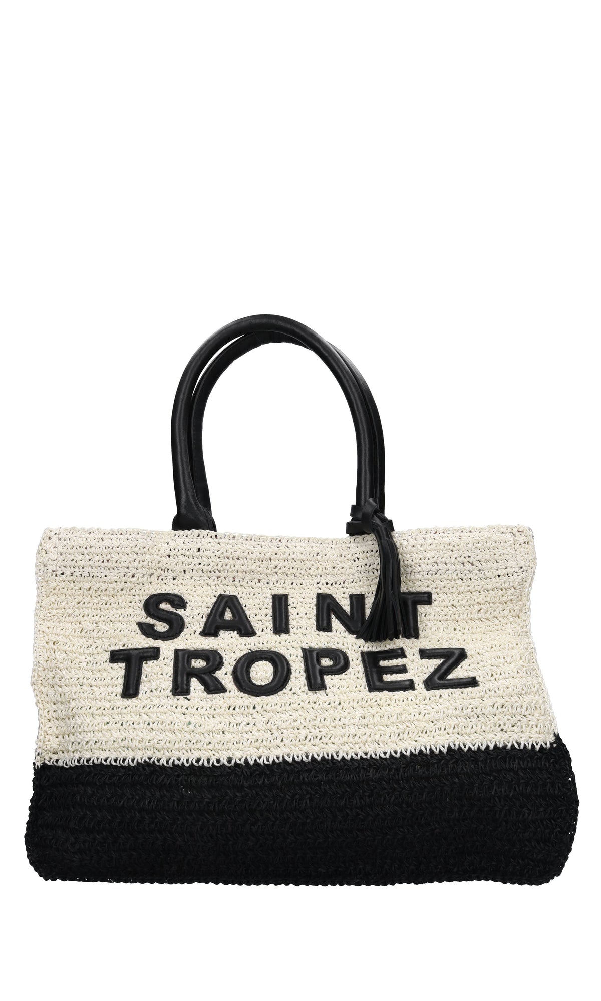 Borsa Saint Tropez in rafia e pelle 