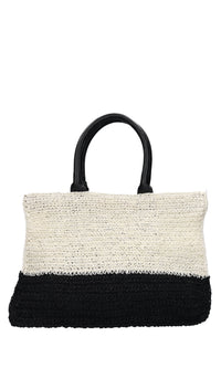 Borsa Saint Tropez in rafia e pelle 