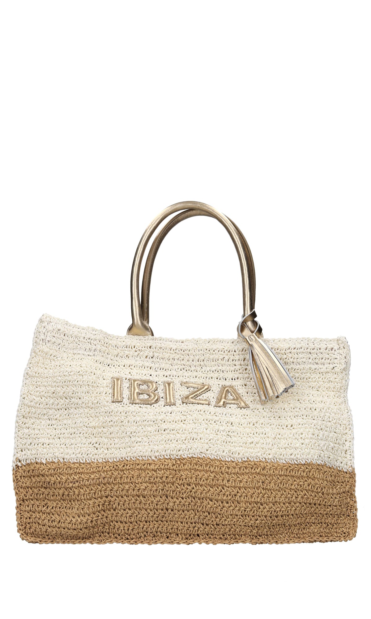 Borsa Ibiza in rafia e pelle 