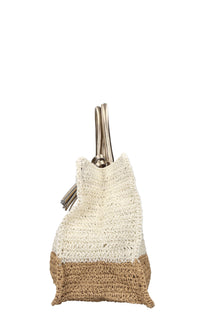 Borsa Ibiza in rafia e pelle 