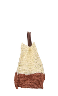 Borsa Saint Tropez in rafia e pelle 