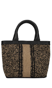 Borsa Mykonos in pelle e perline 