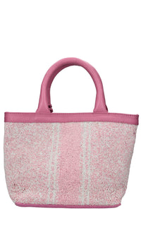 Borsa Mykonos in pelle e perline 