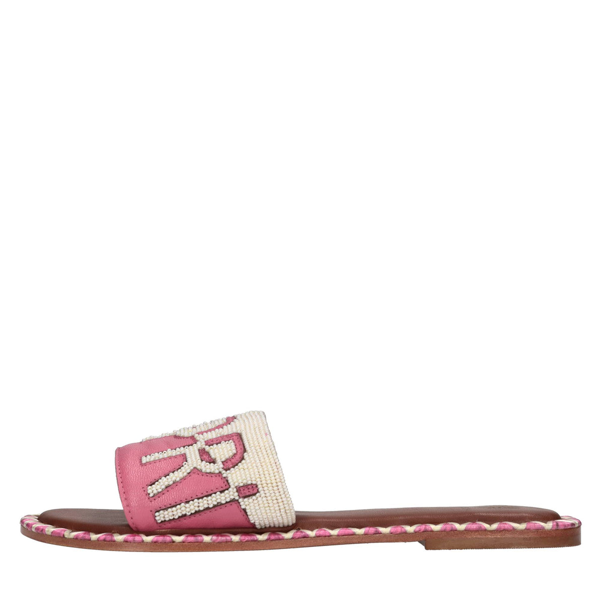 Mules in pelle e perline 