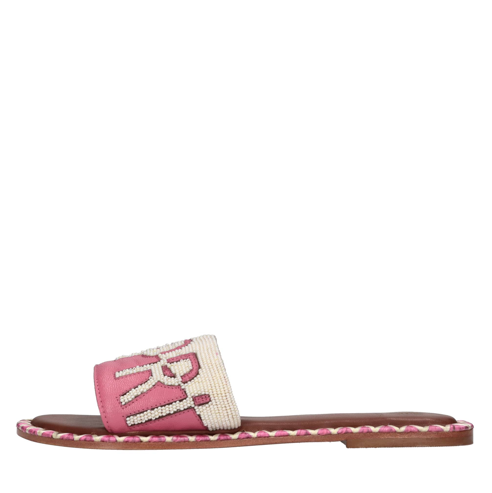 Mules in pelle e perline 