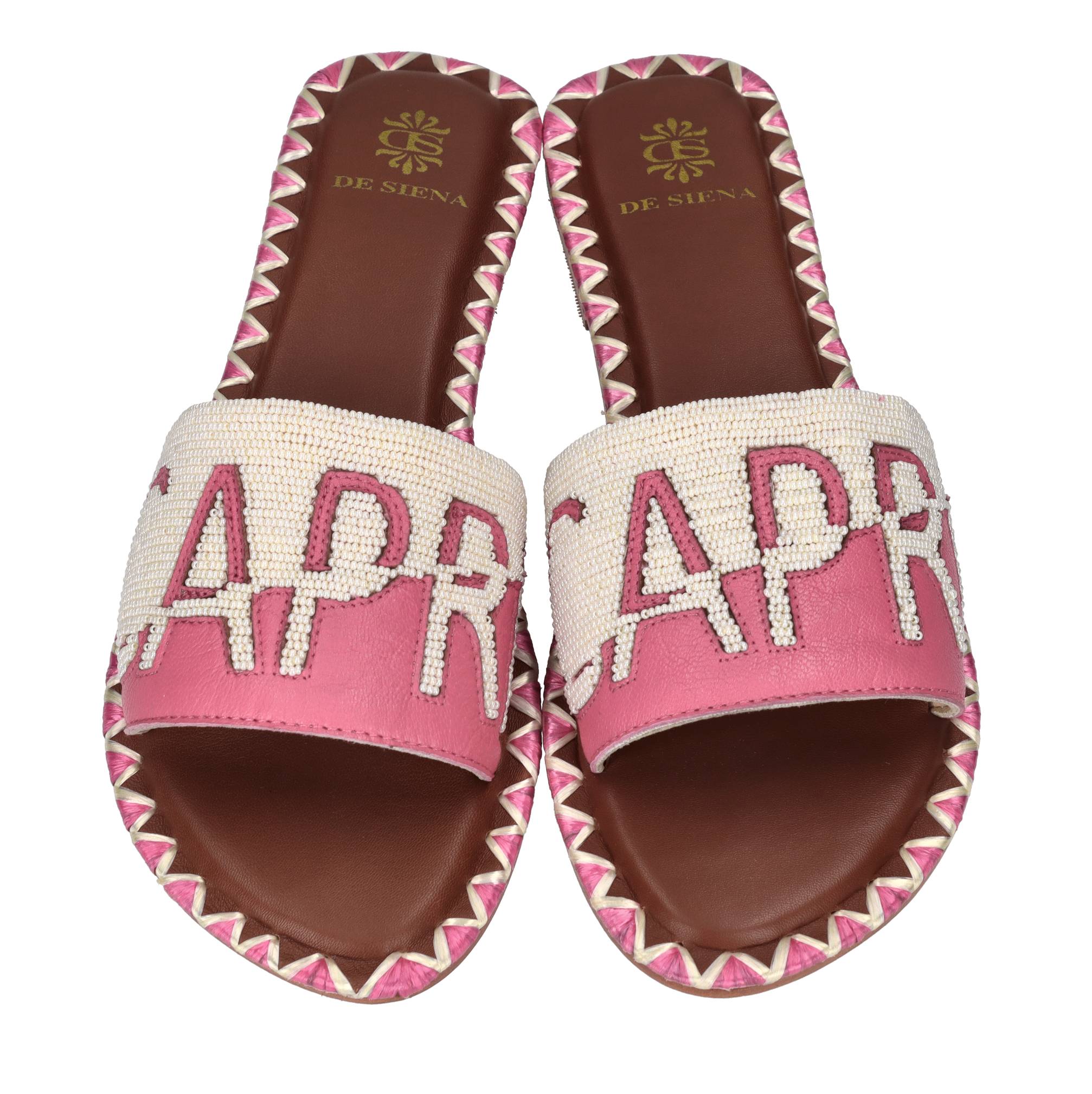 Mules in pelle e perline 