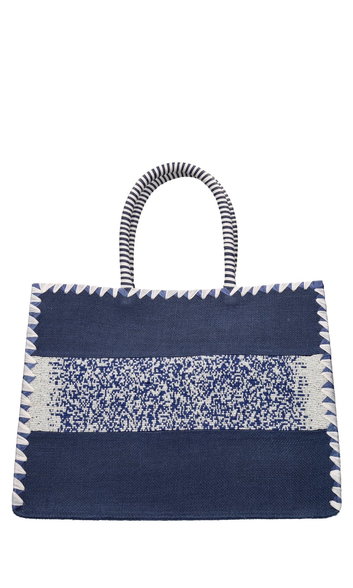 Borsa Capri in juta ,perline e pelle 