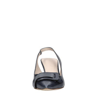 Décolleté slingback in pelle lucida 