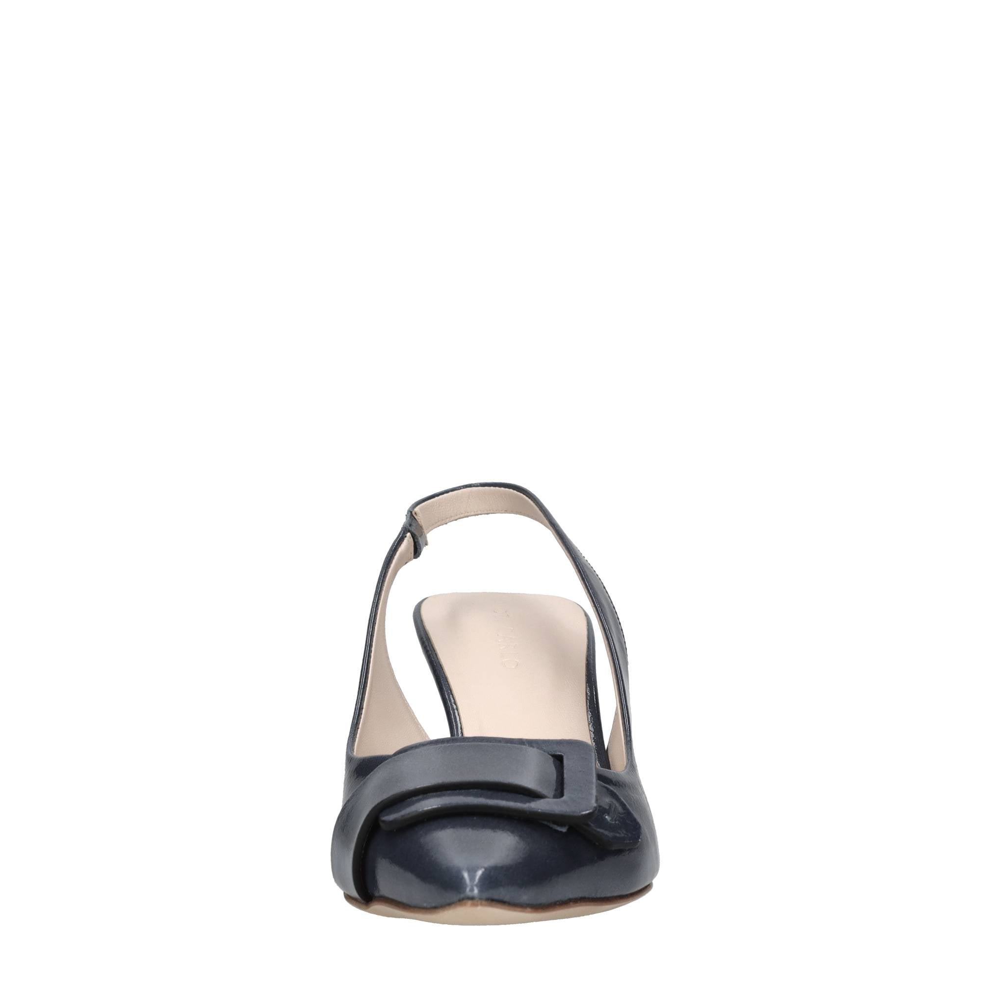 Décolleté slingback in pelle lucida 