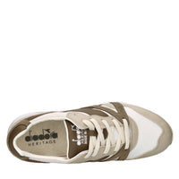 Sneakers in pelle,camoscio e tessuto 