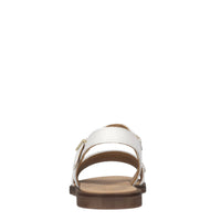 Sandali flat in pelle e strass 