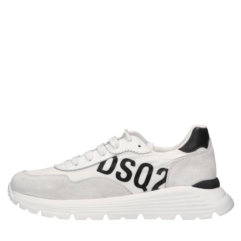 Sneakers in pelle e tessuto 