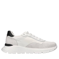 Sneakers in pelle e tessuto 