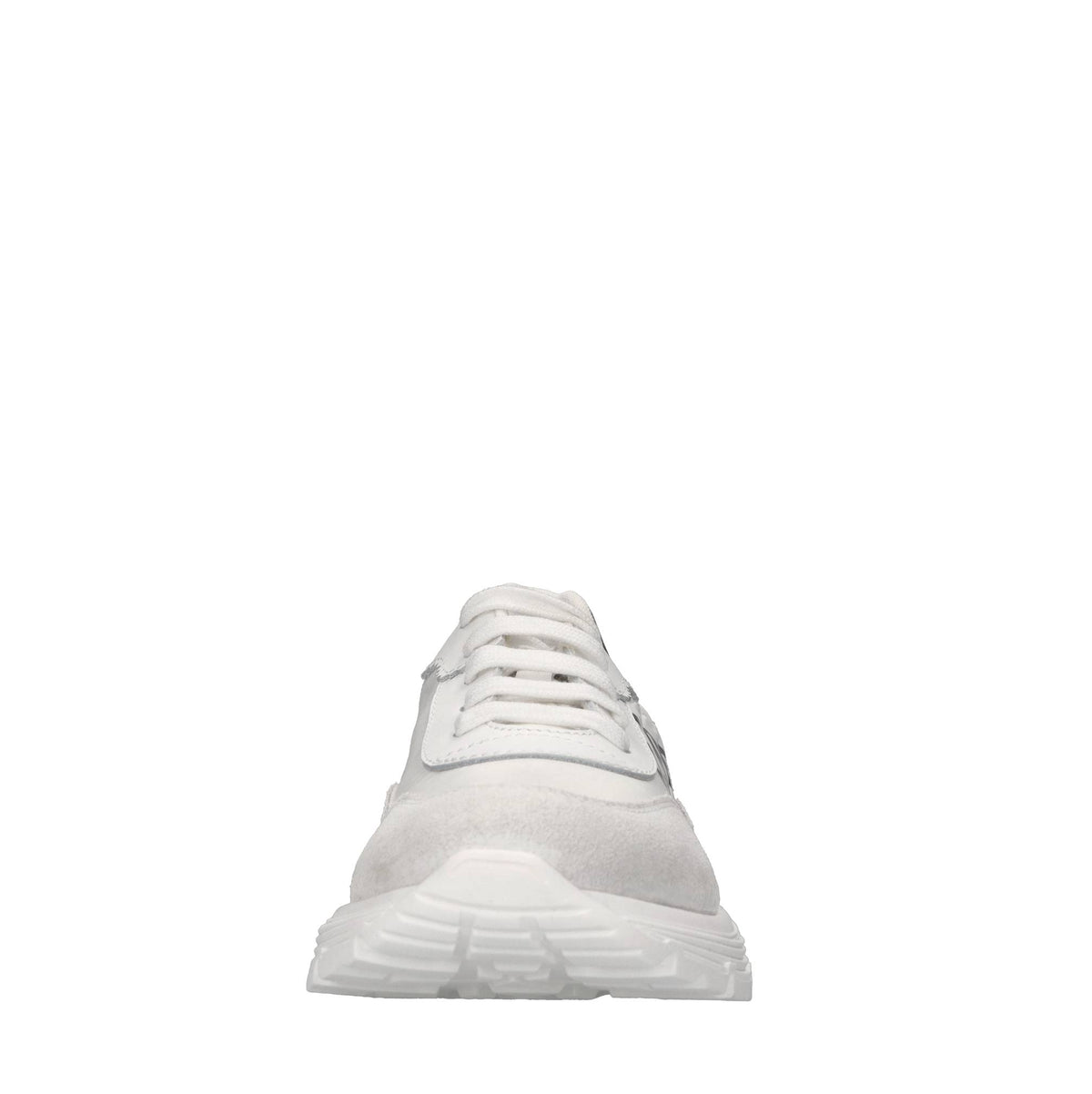 Sneakers in pelle e tessuto 