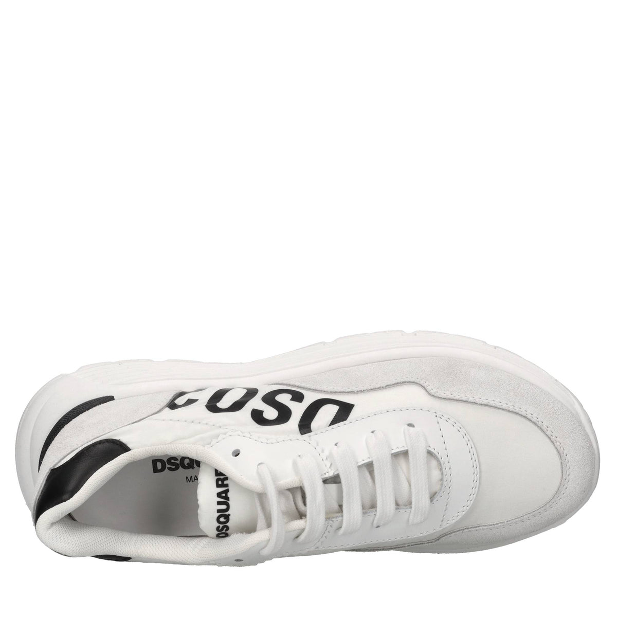 Sneakers in pelle e tessuto 